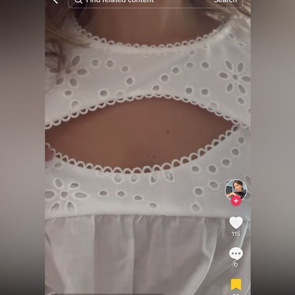 ZARA CUTOUT WHITE BLOUSE - Picture 5 of 13